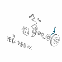 OEM 2003 Honda Element Hose Set, Right Front Brake Diagram - 01464-SCV-A00