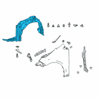 OEM 2020 Toyota Corolla Fender Liner Diagram - 53876-02720