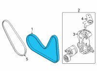 OEM 2022 Kia Sorento RIBBED Belt-V Diagram - 252122T000