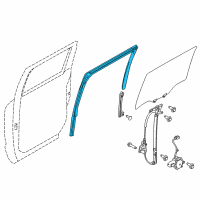 OEM 2020 Nissan Titan Glass Run Rubber-Rear Door Window, RH Diagram - 82330-EZ03A