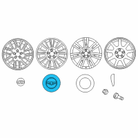 OEM Hyundai Genesis Aluminium Wheel Hub Cap Assembly Diagram - 52960-3M150