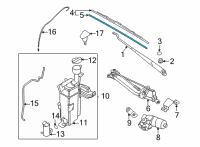 OEM 2021 Hyundai Elantra Wiper Blade Rubber Assembly(Drive) Diagram - 98351-2S000