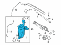 OEM 2021 Hyundai Elantra Reservoir Assembly-W/SHLD Washer Diagram - 98611-AB000