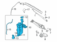 OEM 2022 Hyundai Elantra Reservoir & Pump Assembly-Washer Diagram - 98610-AB000