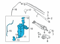 OEM Hyundai Elantra Reservoir & Pump Assembly-Washer Diagram - 98610-AB000