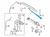 OEM Hyundai Elantra Arm Assembly-W/SHLD WPR(Passenger) Diagram - 98321-AA000