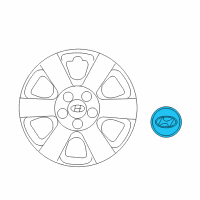 OEM 2007 Hyundai Azera Aluminium Wheel Hub Cap Assembly Diagram - 52960-3K250