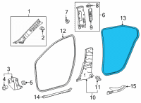 OEM 2022 Toyota Corolla Cross Surround Weatherstrip Diagram - 62331-0A040