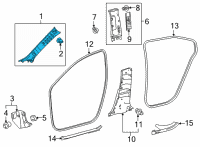 OEM 2022 Toyota Corolla Cross Windshield Pillar Trim Diagram - 62210-0A200-A0