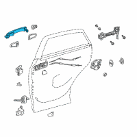 OEM 2011 Lexus RX450h Door Outside Handle Assembly, Left Diagram - 69220-76010-C1