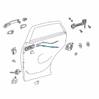 OEM 2011 Lexus RX450h Cable Assy, Rear Door Inside Locking Diagram - 69770-0E020