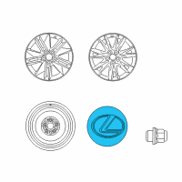 OEM 2012 Lexus HS250h Ornament Sub-Assy, Wheel Hub Diagram - 42603-50300