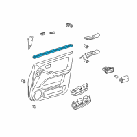 OEM Lexus RX300 Weatherstrip, Front Door Glass, Inner RH Diagram - 68171-48010