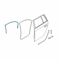 OEM 2008 BMW 535xi Gasket, Door Joint, Roof, Door Rear Left Diagram - 51-22-7-057-447