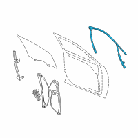 OEM Buick Weatherstrip Asm-Front Side Door Window Diagram - 23477187