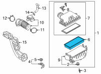 Genuine Toyota Highlander Air Filter diagram