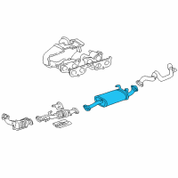 OEM Toyota 4Runner Muffler & Tail Pipe Diagram - 17403-75150