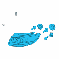OEM Hyundai Santa Fe Headlamp Assembly, Left Diagram - 92101-0W500