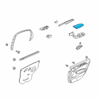 OEM Acura TL Armrest Assembly, Right Rear Door (Graphite Black) (Leather) Diagram - 83733-SEP-A02ZA