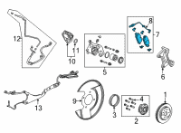 OEM 2022 Chevrolet Suburban Rear Pads Diagram - 84805877