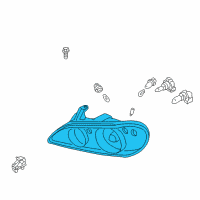 OEM 2000 Infiniti I30 Headlamp Housing Assembly, Right Diagram - 26025-3Y305