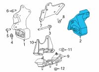 OEM 2021 Ram 1500 Bracket-Engine Mount Diagram - 68248789AC