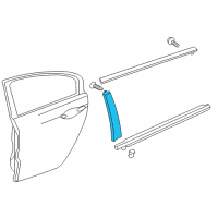 OEM Acura Garnish, Right Rear Door Center Pillar Diagram - 72930-TL0-003