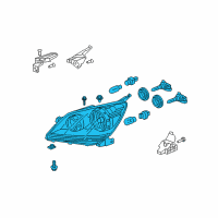 OEM Honda Odyssey Headlight Assembly, Passenger Side Diagram - 33100-SHJ-A51