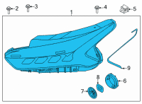 OEM 2022 Kia K5 Driver Side Headlight Assembly Diagram - 92101L3100