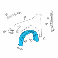 OEM 2014 Toyota Camry Fender Liner Diagram - 53876-06170