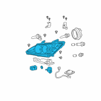 OEM 2012 Lexus ES350 Headlamp Unit With Gas, Left Diagram - 81185-33750