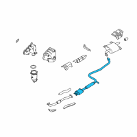 OEM 1999 Nissan Altima Exhaust, Sub Muffler Assembly Diagram - 20300-0Z000