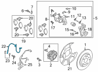 OEM 2021 Hyundai Santa Fe Hose-Rear Wheel LH Diagram - 58737-S1AA0