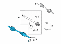 OEM 2022 Ford Maverick SHAFT - FRONT AXLE Diagram - NZ6Z-3B437-A