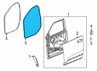 OEM 2022 Chevrolet Trailblazer Door Weatherstrip Diagram - 42766261