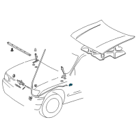 OEM 2000 Toyota Tundra Cable Handle Diagram - 53601-01020-E3