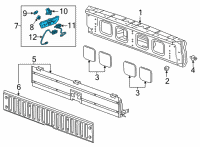 OEM 2019 Chevrolet Silverado 1500 HANDLE ASM-PUBX E/GATE LAT Diagram - 84688681