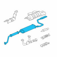 OEM 2002 Honda Odyssey Muffler Set, Exhuast Diagram - 18030-S0X-A02