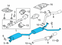 OEM 2021 Honda Ridgeline MUFFLER, EX Diagram - 18307-T6Z-A51
