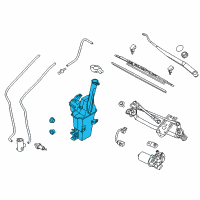 OEM Kia Windshield Washer Reservoir Assembly Diagram - 98620D9100