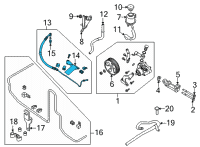 OEM 2022 Nissan Frontier HOSE & TUBE ASSY-PRESSURE, POWER STEERING Diagram - 49720-9BU3A