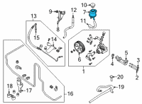 OEM 2022 Nissan Frontier TANK ASSY-RESERVOIR, POWER STEERING Diagram - 49180-9BU0A