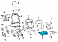 OEM 2021 Jeep Compass Seat Cushion Foam Diagram - 68272264AB