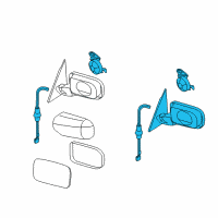 OEM 2004 BMW 330xi Heated Outside Mirror, Left Diagram - 51-16-7-890-829