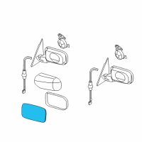 OEM BMW 540i Mirror Glass, Heated, Convex, Right Diagram - 51-16-8-250-439