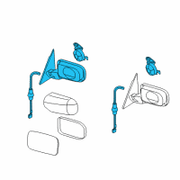 OEM 2003 BMW 325xi Heated Outside Mirror, Left Diagram - 51-16-7-890-825