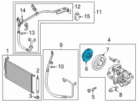 OEM Hyundai Elantra Disc & Hub Assembly-A/C Compressor Diagram - 97644-AA250