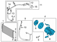 OEM 2021 Hyundai Elantra Compressor Assembly Diagram - 97701-AA250