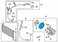 OEM Hyundai Elantra PULLEY Assembly-A/CON Compressor Diagram - 97643-AA250