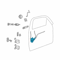 OEM 2003 Jeep Liberty Front Door Latch Diagram - 55177043AJ